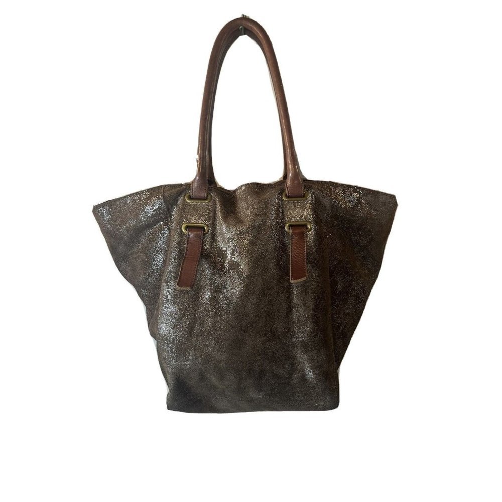 HOLDING HORSES Metallic Brown Leather Tote